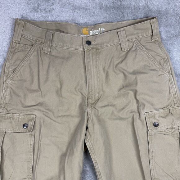 Carhartt Men's Work Pant 36x32 Khaki Relaxed Fit Rugged Cargo Canvas Carpenter - Picture 3 of 10